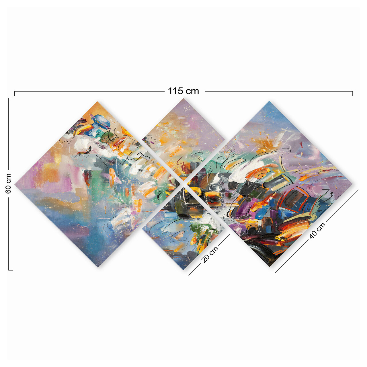 Set 4 tablouri decorative, 4MDF1099772342, MDF, Imprimat UV, Multicolor - 2 | YEO