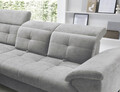 Coltar extensibil stanga 5 locuri ELTAP, LT-04RAQ, Inferne, 297x210x107 cm, lemn/poliester, gri deschis