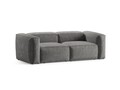 Canapea 2 locuri, Bergamo, Cosmopolitan Design, 224x108x70 cm, catifea chenille raiata, gri deschis