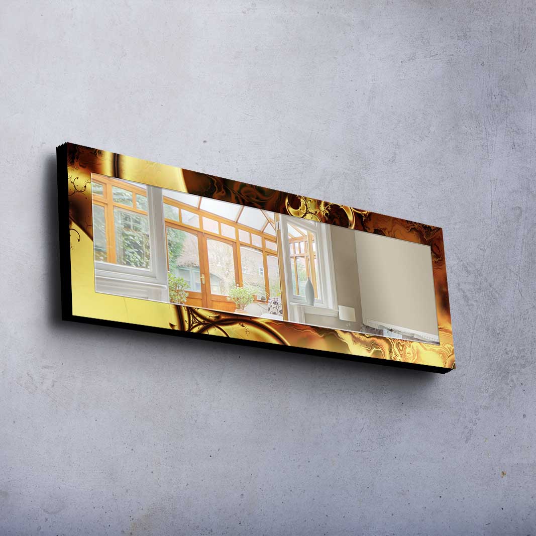 Oglinda decorativa, 40120MA-073, Cadru din lemn de pin (grosime: 27 mm), Multicolor