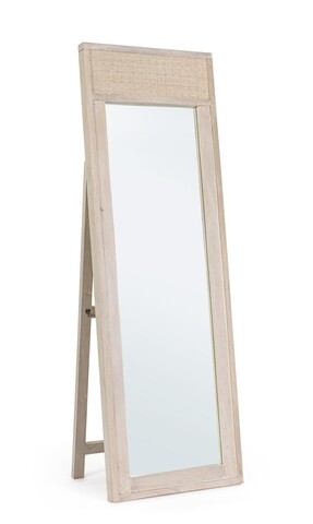 Oglinda de podea sahana, bizzotto, 58 x 8 x 175 cm, lemn de mango/ratan
