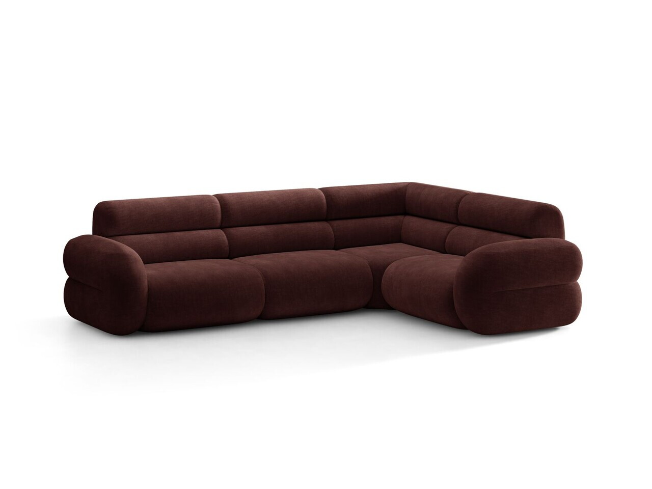 Coltar dreapta 5 locuri, Neo, Micadoni Home, 295x210x83 cm, tesatura Chenille, maro cherrywood — imaginea 6