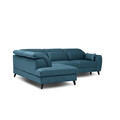 Coltar extensibil stanga 4 locuri ELTAP, LT-38SAV, Noble, 255x201x100 cm, lemn/poliester, albastru inchis