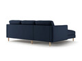 Coltar stanga 3 locuri, Eden, Micadoni, 250x150x90 cm, catifea, albastru inchis