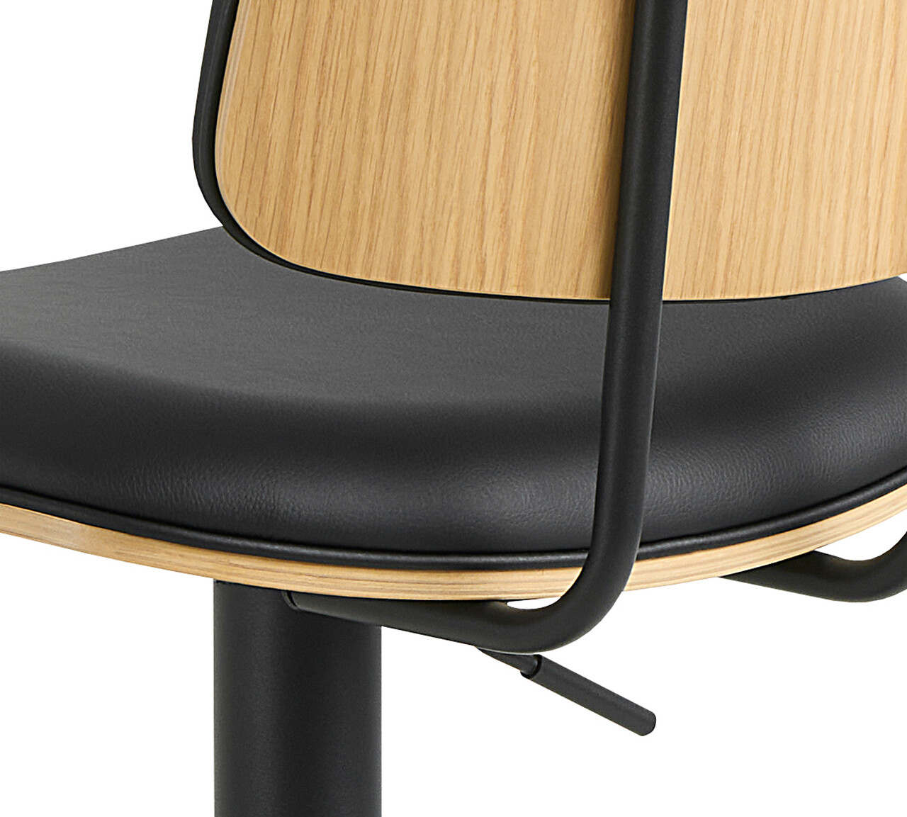 Scaun de bar Owen, Actona, 45.5x50x92.5 cm, rotativ, piele ecologica/otel, negru - view 5