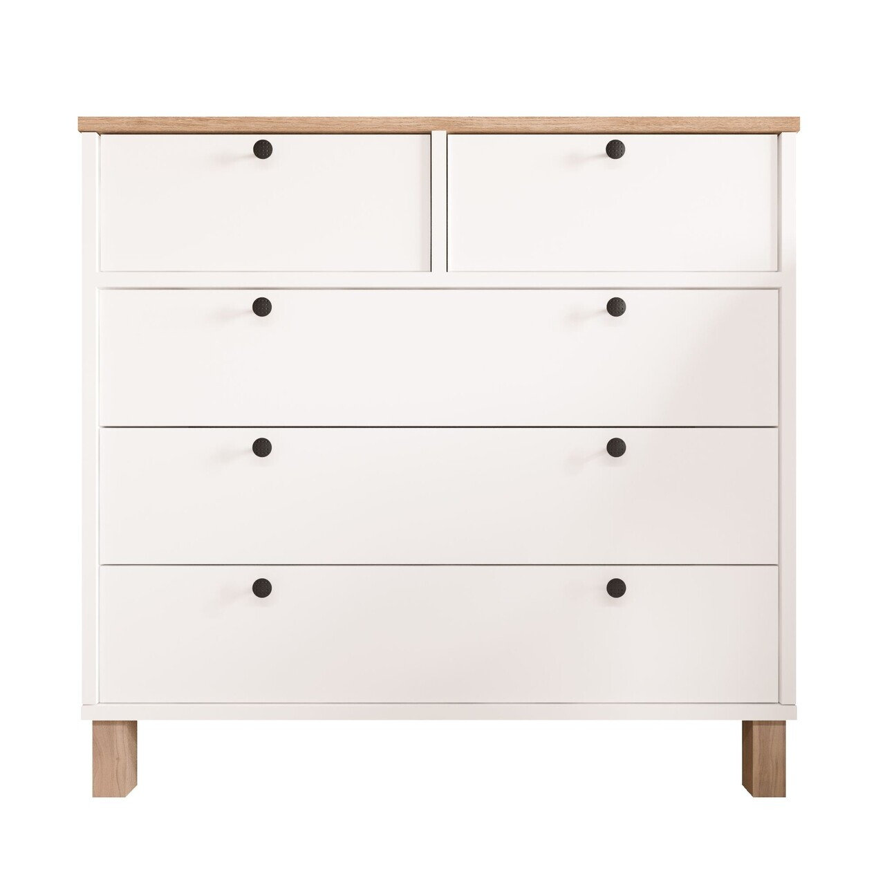 Dulap, Hanah Home, Nord, 90x85.2x40 cm, PAL, Alb / Stejar — imaginea 7