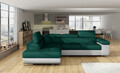 Coltar extensibil stanga 4 locuri, ELTAP, Anton, 272x203x85 cm, lemn/poliester, verde/gri