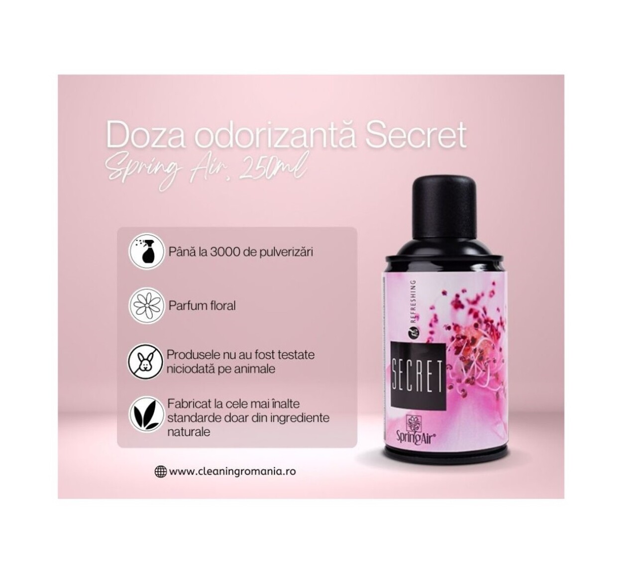 Rezerva odorizanta pentru camera Secret, 250ml, Spring Air