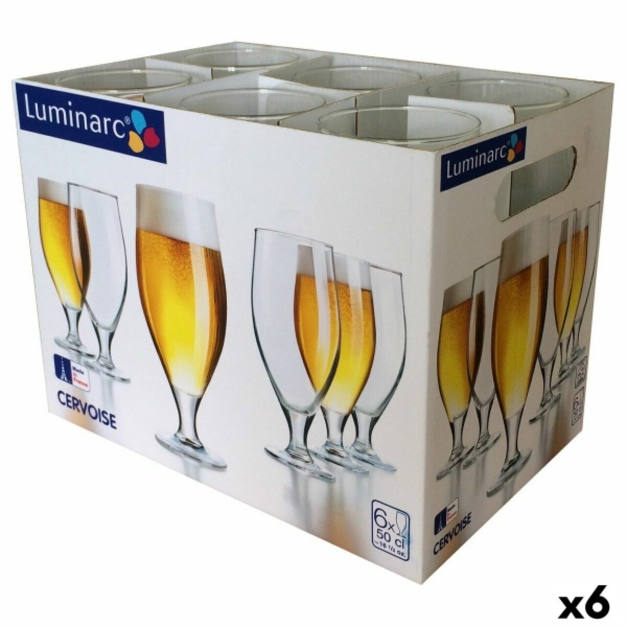 Set 6 pahare de bere, Luminarc, Spirit Bar, 500 ml, sticla, transparent