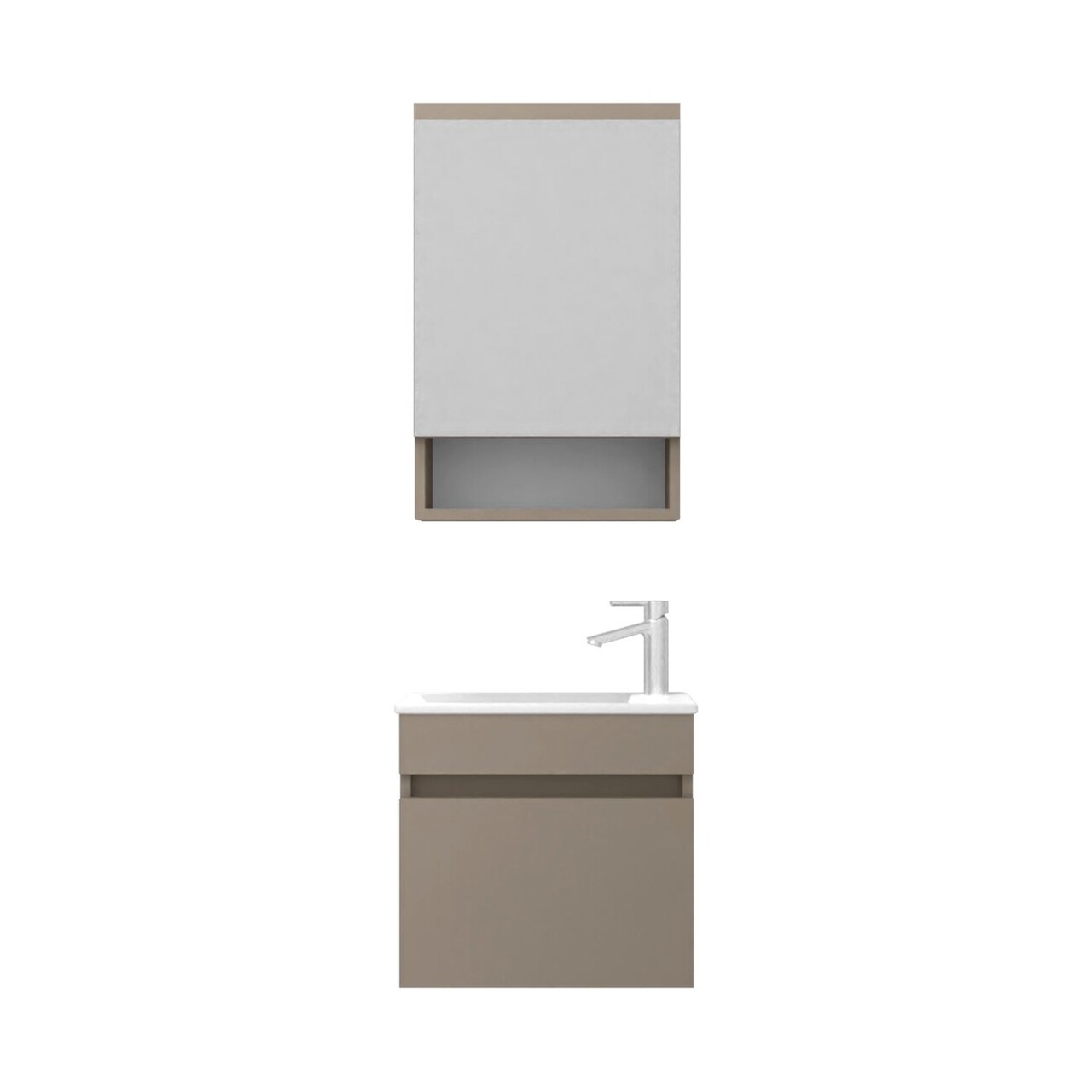Set mobilier de baie (2 piese), Hanah Home, Pıccolo 50, Latte - view 6