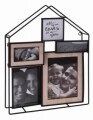 Rama foto Home, 5 fotografii, 46.5 x 36.5 cm, metal, negru/natur