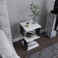 Noptiera, Retricy, Carter, 29.6x29.6x49.4 cm, PAL, Alb / Antracit
