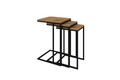 Set masute 3 piese, Puqa Design, Stoli, PAL, Negru / Vechi
