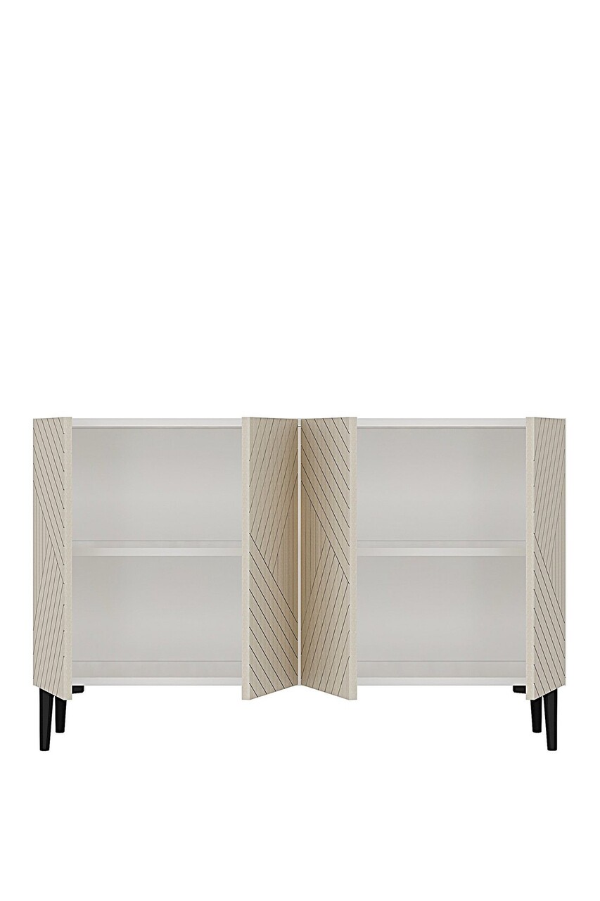 Consola, Hanah Home, Ferro 120, 120x75x32 cm, Alb / Travertin - view 7