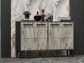 Consola, Odessa, Stria, 120x30x75 cm, PAL, Antracit / Marmură
