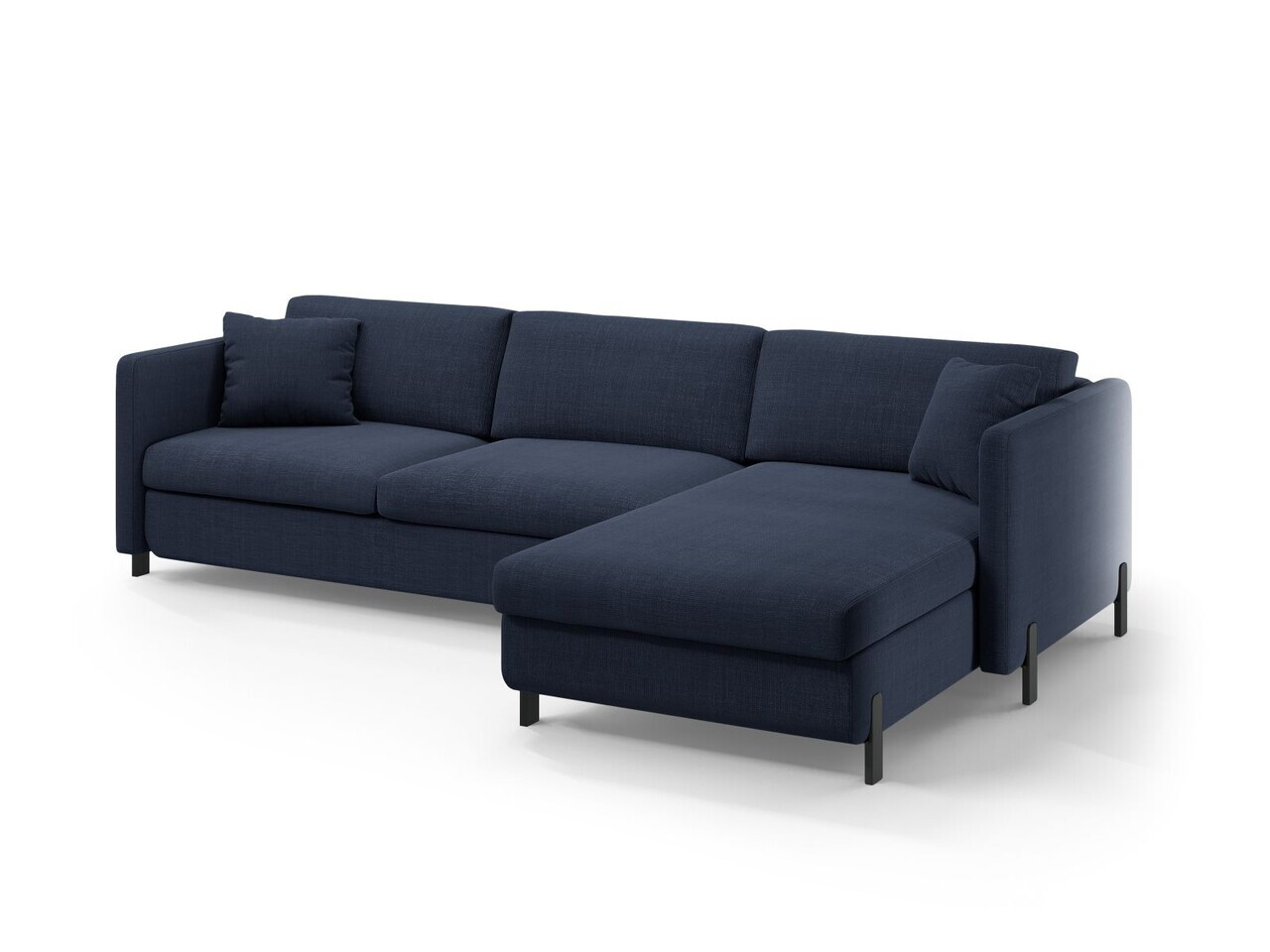 Coltar extensibil dreapta 5 locuri, Gloria, Micadoni Home, 286x170x88 cm, tesatura structurata, albastru — imaginea 3