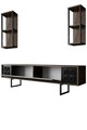 Comoda TV, Bexley, Black Line, 180x30x48 cm, PAL, Nuc / Negru