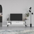 Comoda TV, Decortie, Ada, 188 x 42.6 x 40 cm, pal melaminat, alb/mocha