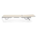 Sezlong, Yati, L.68.8 l.170 H.31/99 cm, aluminiu, alb/crem