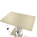 Masuta laterala cu roti Babs, Pakoworld, 60x40x75 cm, metal/MDF, alb/natural