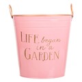 Ghiveci Garden Life, Creaciones Meng, 20x12 cm, metal galvanizat, roz