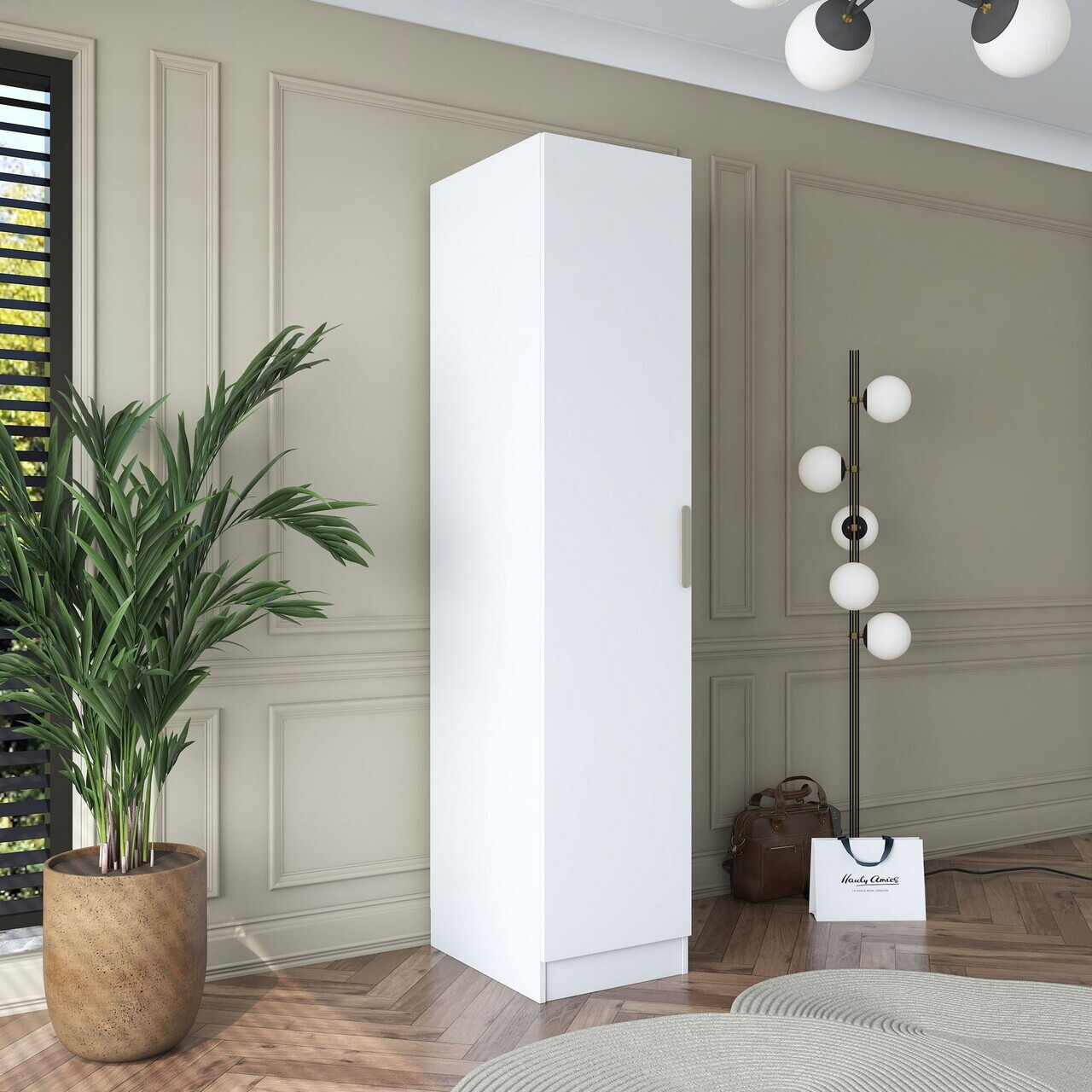Dulap pentru haine, Hanah Home, BA162, 45x210x57.5 cm, PAL melaminat, Alb - view 2
