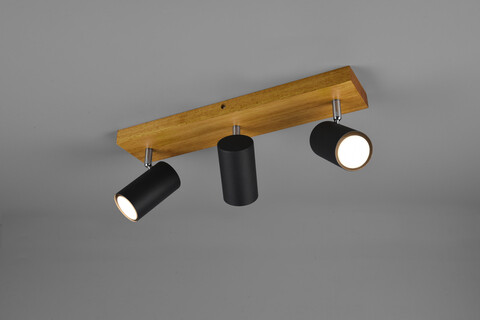Plafoniera Marley, TRIO, 44x9x16 cm, 35W, 3x GU10, metal, negru mat/natur