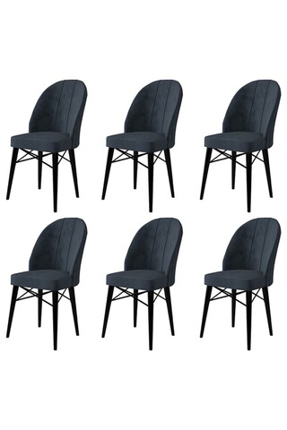 Set de scaune, Charlotte, Ritim, Metal, Antracit / Negru