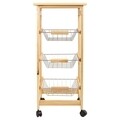 Carucior cu 3 rafturi Natural Creaciones Meng, 37x37x79 cm, lemn de pin