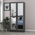 Dulap pentru haine, Minerva, Kale Mirror Anthracite, 90x210x52 cm, PAL, Antracit
