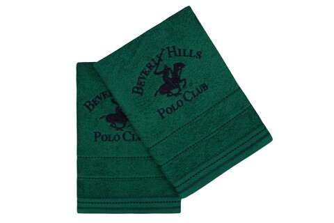 Set 2 prosoape de maini, Beverly Hills Polo Club, 403, 50×90 cm, 100% bumbac, verde Beverly Hills Polo Club