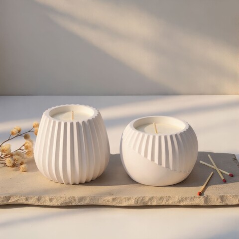 Set 2 lumanari, Kozeda & Sedas Kozeda, Alb