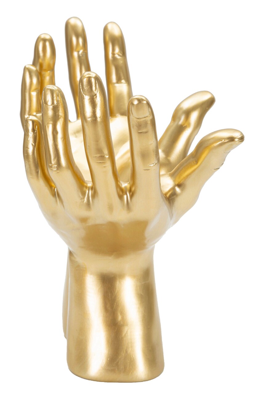 Statueta decorativa, Peace Hands, Mauro Ferretti, 25 x 15 x 24 cm, polirasina, auriu - 1 | YEO