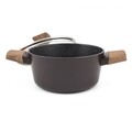 Oala cu capac Luigi Ferrero, Brugge FR-2010WH, Ø 20 cm/2.5 L, aluminiu forjat/invelis marmura