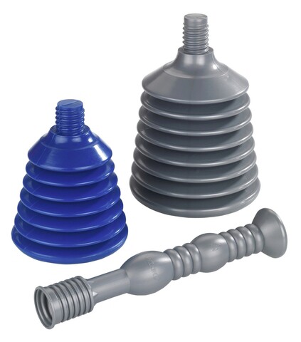 Set 3 piese pentru desfundat chiuveta Maximex, Sink, polietilena, gri/albastru
