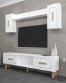 Comoda TV, Hanah Home, Yosun Bohem, 150x44.6x29.6 cm, PAL , Stejar alb / safir