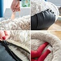 Perna de podea pentru relaxare Human Dog Bed XXL, InnovaGoods, 190 x 140 x 25 cm, poliester, bej