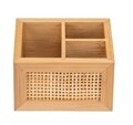 Cutie depozitare cu 3 compartimente, Wenko, Allegre, 12 x 8.5 x 9 cm, bambus/ratan, natur