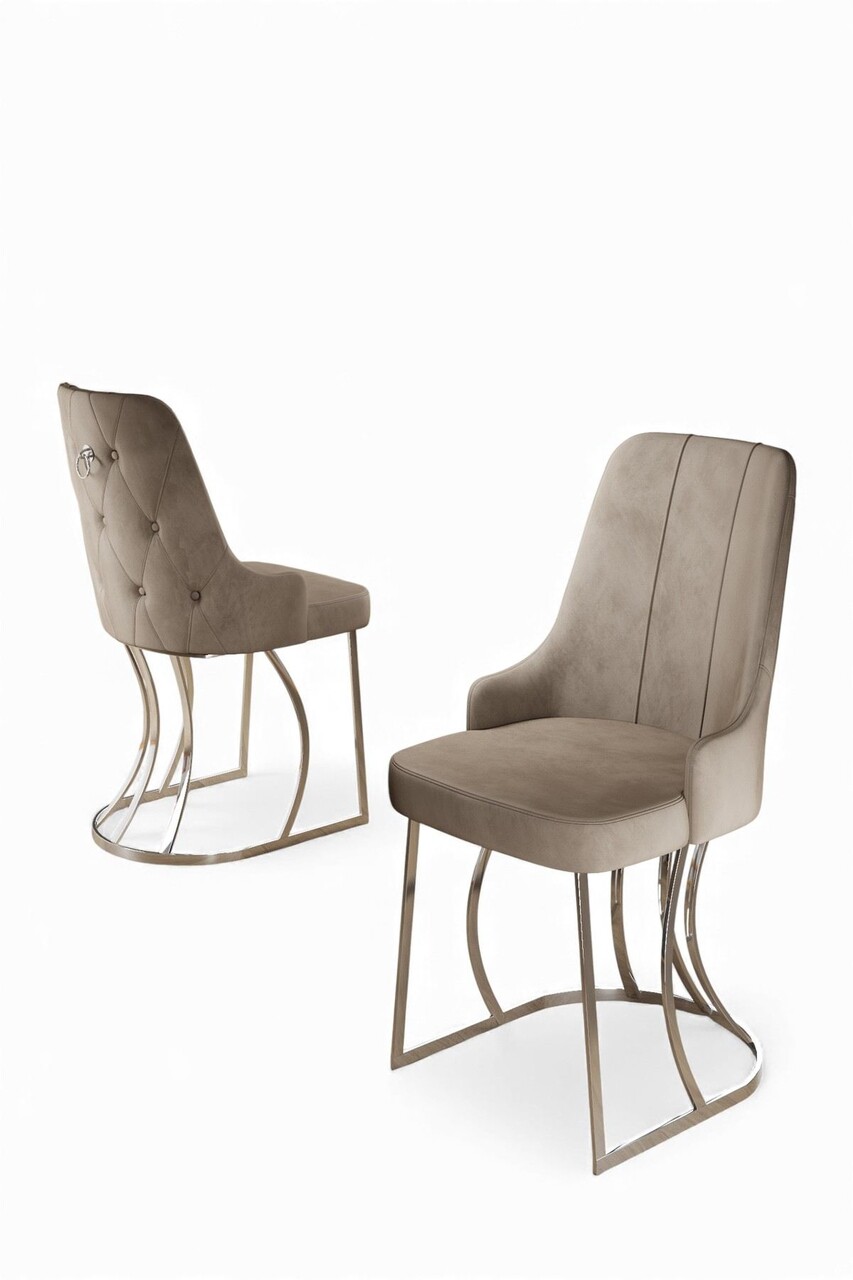 Set scaune 4 piese, Hanah Home, Puva, Cappuccino / Chrome - view 2