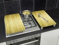 Set 2 protectii pentru aragaz Maximex, Wooden, 52x30 cm, sticla, multicolor