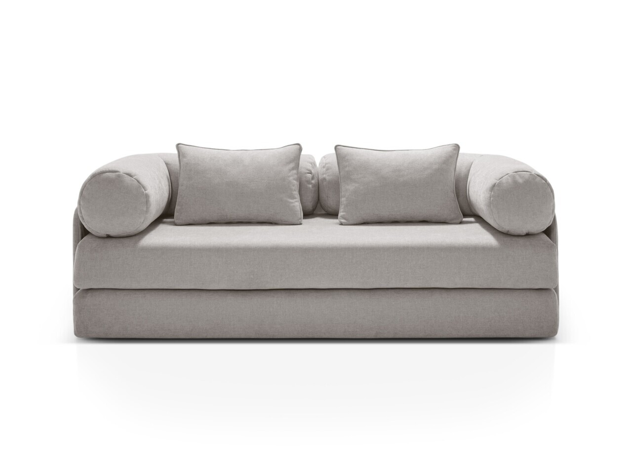 Canapea extensibila 3 locuri, Dreamy, Micadoni Home, 206x95x70 cm, tesatura structurata, gri deschis
