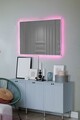 Oglinda cu Iluminare Led, Mirrorland, Rectangular, Oglindă indestructibilă cu obturator, Roz