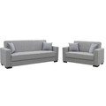 Set 2 canapele extensibile Vox, Pakoworld, 121x77x80 cm, textil/lemn de plop, gri
