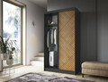Dulap pentru haine ELTAP, Marrphy II, 120x60x220 cm, MDF/ABS, negru/maro