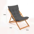 Scaun de gradina, Meya Dekor, My006, 59x90x44 cm, Lemn de fag, Gri / Natural