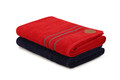 Set prosoape de baie 2 piese, Beverly Hills Polo Club, 411, Bumbac, Roșu / Albastru închis