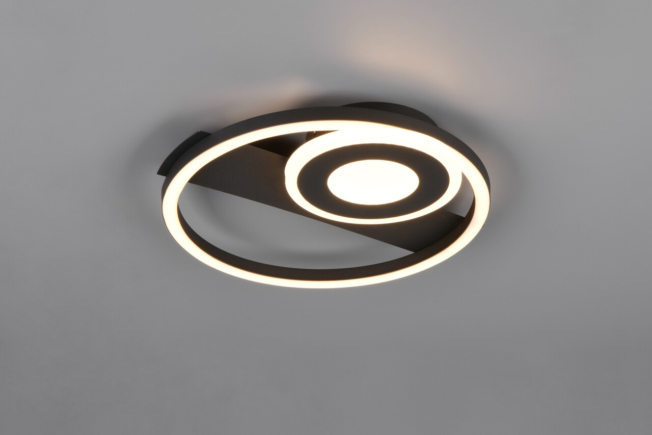 Plafoniera Horus, RL, 32x30.5x5 cm, 22W, 1x SMD, metal, negru mat/alb