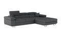 Coltar extensibil dreapta 4 locuri ELTAP, Armd-38, Armando, 289x203x85 cm, lemn/poliester, gri inchis