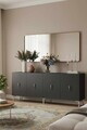 Consola, Hanah Home, Ayshe 180, 180x75x32 cm, Antracit / Argintiu