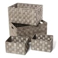 Set 4 cosuri pentru depozitare, 105760, poliester/metal, gri